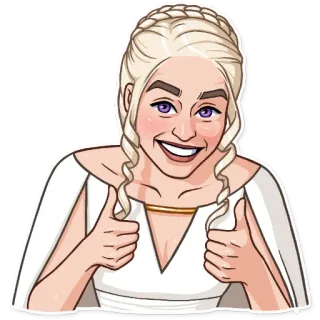👍 Daenerys Targaryen Game of Thrones Daenerys, Game of Thrones, pouce levé, sticker, Khaleesi, fantastique telegram sticker