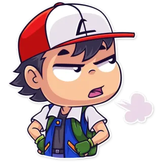 😒 Ash Ketchum Pokemon Покемон, Эш Кетчум, Мультфильм, Аниме telegram sticker