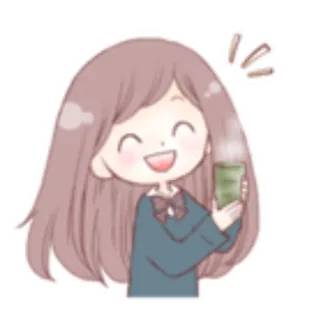 ✨ ragazza, anime, cartone animato, carino, felice, tè telegram sticker