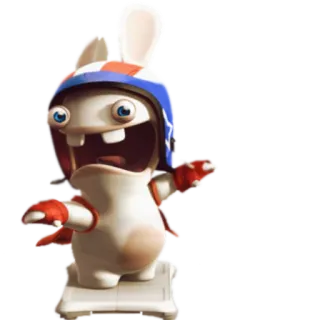 🏃 Rabbid rabbid, bunny, cartoon, helmet, skate telegram sticker
