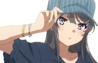 🧢 Mai Sakurajima Rascal Does Not Dream of Bunny Girl Senpai Anime, Garota, Chapéu, Sakurajima, Mai telegram sticker