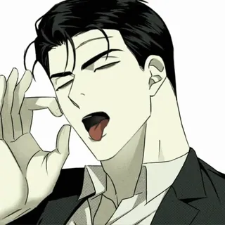 👌 мужчина, костюм, язык, выражение, персонаж, иллюстрация telegram sticker