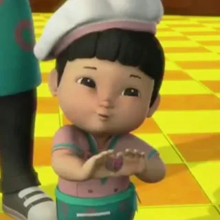 💛 Dessin animé, Enfant, Asiatique, Chef, Cuisine telegram sticker