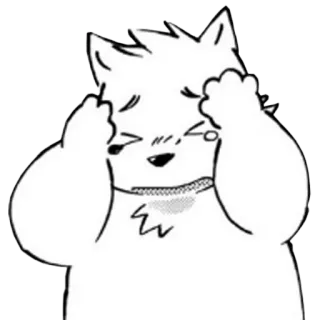 😅 Tier, Katze, traurig, Manga, Cartoon telegram sticker