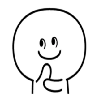 🤔 figur, niedlich, weiß, zeichnung, emoji, lächeln telegram sticker