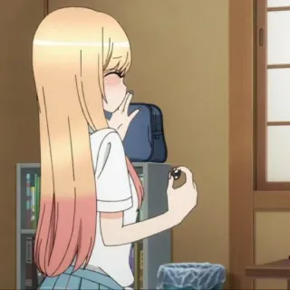 😅 Anime, Scolara, Capelli biondi, Ragazza anime, Capelli lunghi telegram sticker