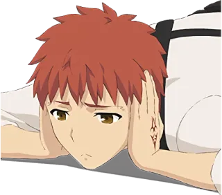 🙉 Anime, Personnage, Triste, Contrarié, Allongé telegram sticker