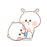 😘 bunny, animal, cute, kawaii, cartoon, sticker telegram sticker