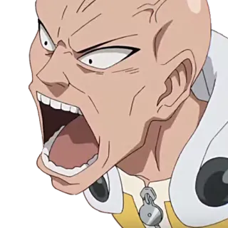 🤯 Saitama One-Punch Man anime, One Punch Man, Saitama, enojado, expresión whatsapp sticker