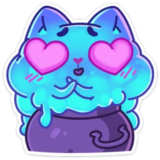 😍 gato, magia, poción, lindo, pegatina telegram sticker