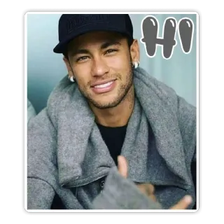 😁 Neymar HI neymar, hi, greeting, celebrity, portrait whatsapp sticker
