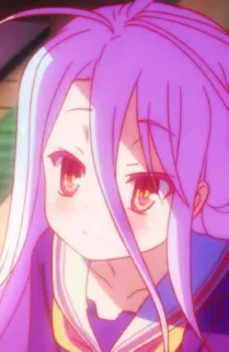 😐 Shiro No Game No Life Anime, tóc tím, cô gái, dễ thương, trò chơi điện tử, No Game No Life, Shiro whatsapp sticker