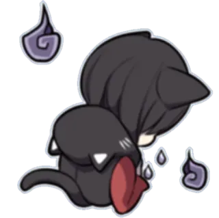 😿 Аниме, Призрак, Грустный, Плачущий, Каваий, Милый whatsapp sticker