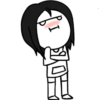 😑 Desenho animado, Personagem, Boneco palito, Desenho, Fofo, Expressão telegram sticker
