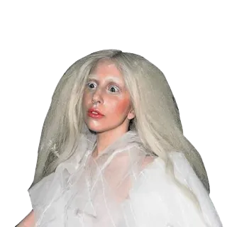 😶 Lady Gaga Lady Gaga, cantante, celebridad, estrella pop, mujer, pelo blanco telegram sticker