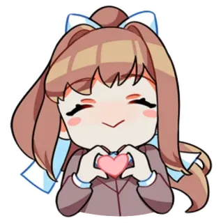 🥰 Monika Doki Doki Literature Club! Anime, Dessin animé, Monika, Mignon, Doki Doki Literature Club telegram sticker