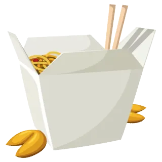 🍿 fideos, para llevar, comida asiática, comida china, galleta de la fortuna telegram sticker