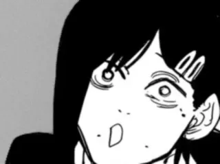 😳 Kobeni Higashiyama Chainsaw Man Anime, Manga, Kobeni, Chainsaw Man, Cara graciosa, Impactado, Pánico whatsapp sticker