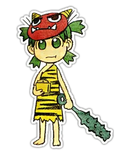 👹 Folclore japonés, Máscara Oni, Demonio, Personaje, Club, Cavernícola whatsapp sticker