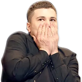 🙀 shock, sorpresa, hombre, manos, expresión telegram sticker