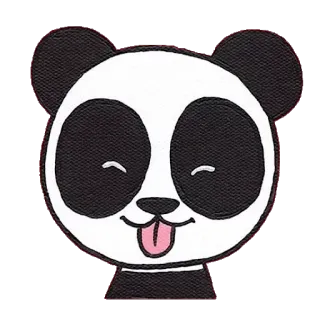 😛 panda, cute, animal, sticker, cartoon, bear telegram sticker