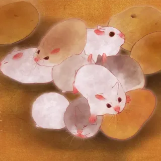 🐹 hamster, rodent, cute, animals, pet, small, fluffy, illustration telegram sticker