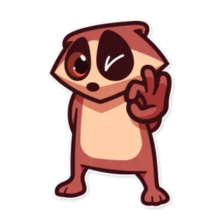 👌 Erdmännchen, Cartoon, Tier, Okay, Geste telegram sticker
