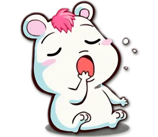 😪 oso de dibujos animados, durmiendo, bostezando, lindo, animado, animal, pegatina whatsapp sticker