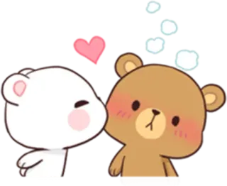 😘 귀여운, 사랑, 곰, 키스, 관계 telegram sticker