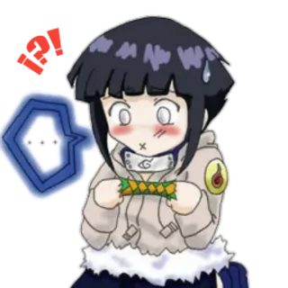 🤪 Hinata Hyuga Naruto !?! 애니메이션, 만화, 히나타, 나루토, 만화, 귀여운 telegram sticker