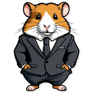 🤔 criceto, completo, animale, cartone animato, affari, ufficio, animale domestico telegram sticker