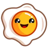 😄 계란, 음식, 만화, 아침, 계란후라이, 귀여운, 이모티콘 telegram sticker