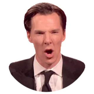 😲 Benedict Cumberbatch celebrity, actor, funny face, meme telegram sticker