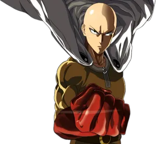 😡 Saitama One-Punch Man Аниме, Герой, Лысый, Сайтама, Ванпанчмен, Сильный, Серьезный whatsapp sticker