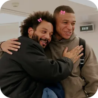 💋 Marcelo Vieira and Kylian Mbappé Professional Football telegram sticker