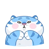 😳 gato, animal, pegatina, lindo, azul, dibujos animados whatsapp sticker