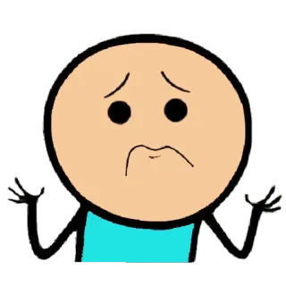 ☹️ 氰化物与欢乐, 卡通, 耸肩, 困惑 whatsapp sticker