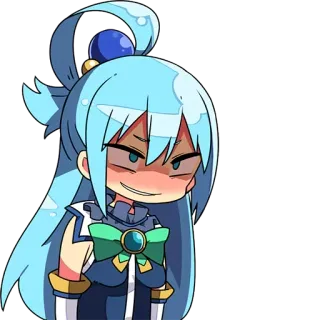 😈 Aqua Konosuba 애니메이션, 코노스바, 아쿠아, 만화, 스티커, 웃긴, 캐릭터 whatsapp sticker