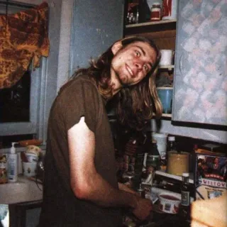 😄 Kurt Cobain 科特·柯本, 音乐家, 涅槃乐队, 歌手, 90年代, 垃圾摇滚 telegram sticker