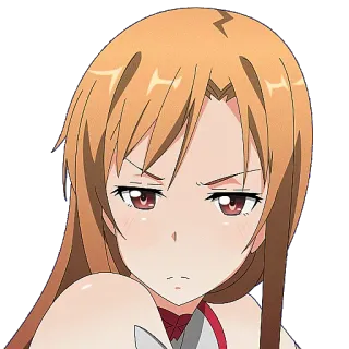 😠 Asuna Yuuki Sword Art Online anime, character, sword art online, asuna, yuuki, cute, girl telegram sticker