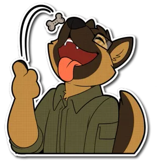 🐶 anthropomorph, Hund, Knochen, Cartoon, Aufkleber, Tier, Fell telegram sticker
