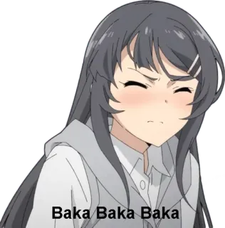 😒 Baka Baka Baka Anime, Baka, Ragazza, Espressione, Sticker telegram sticker
