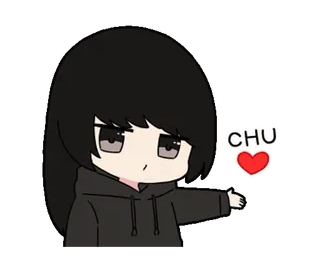 😘 CHU süß, Anime, Cartoon, Mädchen, Herz, Liebe, Kuss whatsapp sticker