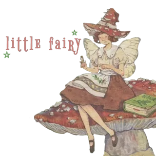🧚 little fairy 요정, 버섯, 귀여운, 판타지 telegram sticker
