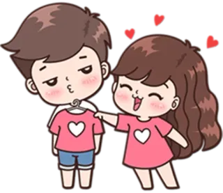 👕 Dibujos animados, Amor, Pareja, Lindo, Relación, Corazones telegram sticker