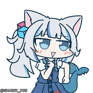 🥳 Gawr Gura Hololive @SHARKY_PNG whatsapp sticker