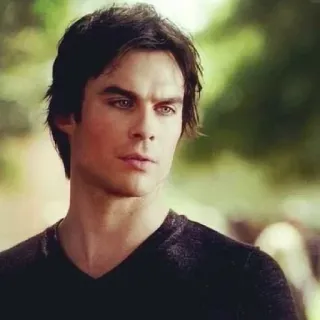 💚 Damon Salvatore The Vampire Diaries wampir, aktor, portret, Ian Somerhalder telegram sticker