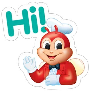 😀 Jollibee Hi! Jollibee, bee, mascot, food, restaurant telegram sticker