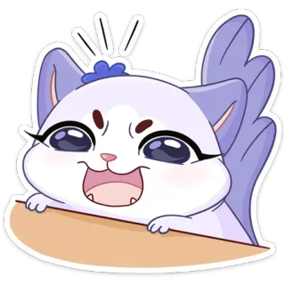 😮 chat, mignon, animal, autocollant, dessin animé, joyeux, kawaii whatsapp sticker