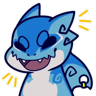 😀 Cartoon, Tier, Hai, Blau, Aufkleber, Süß whatsapp sticker